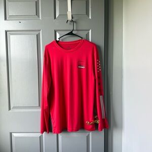 Hurley Red Performance Tee with Logo Print